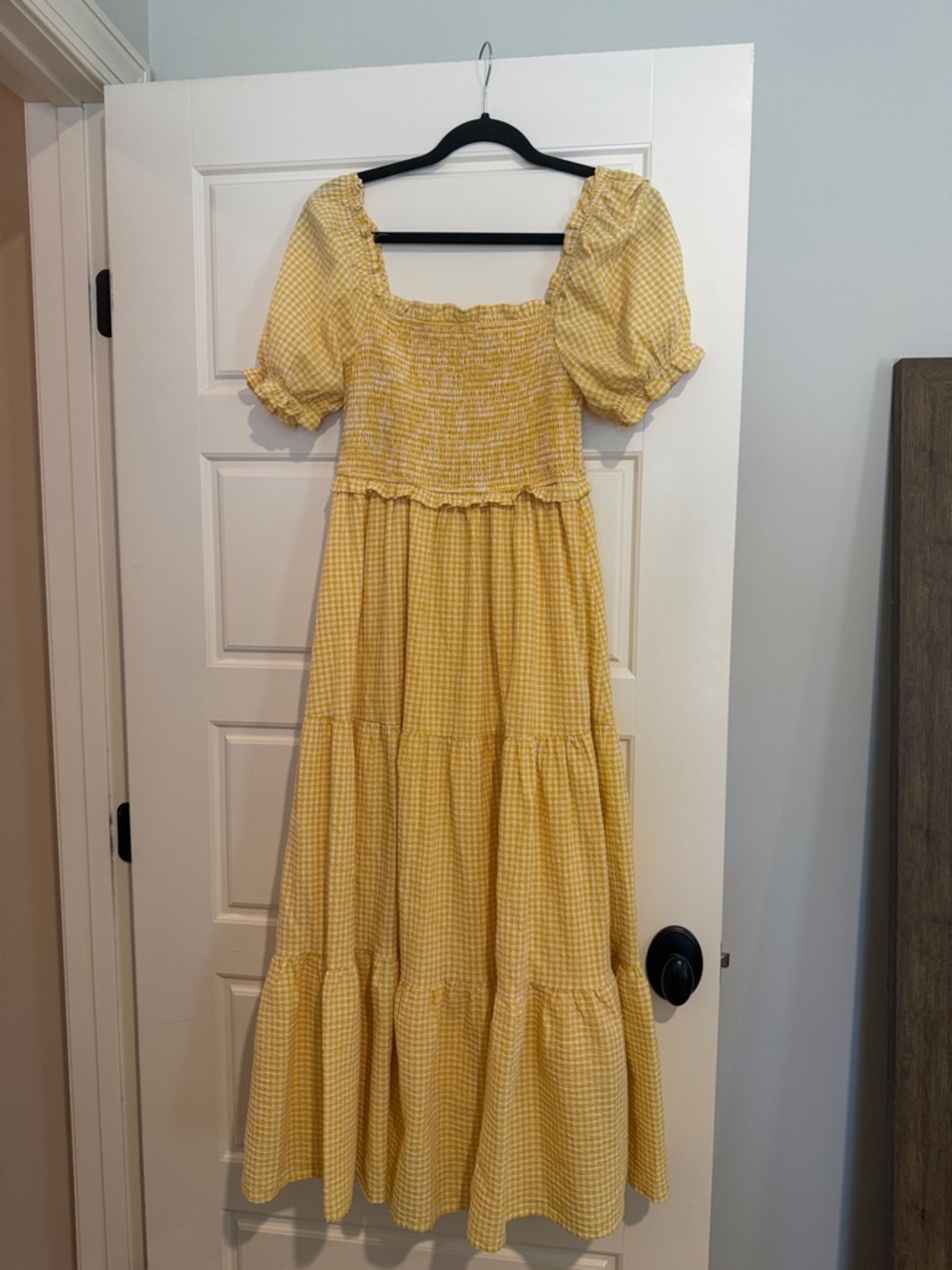 Aura Yellow Gingham Maxi Dress